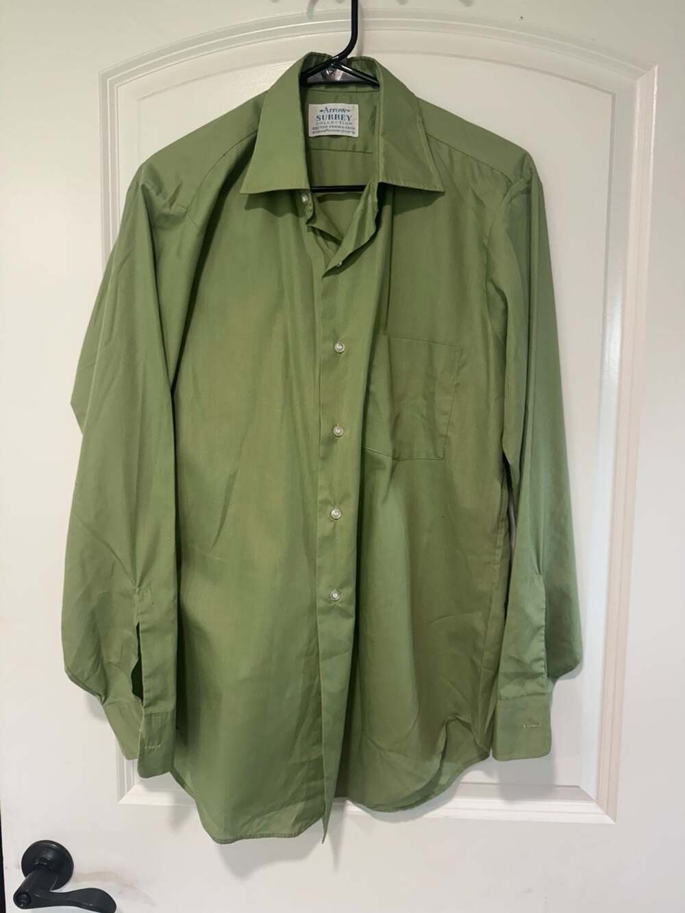 Vintage Sage Green Button Down Shirt Mod Preppy Old Money Men’s Large